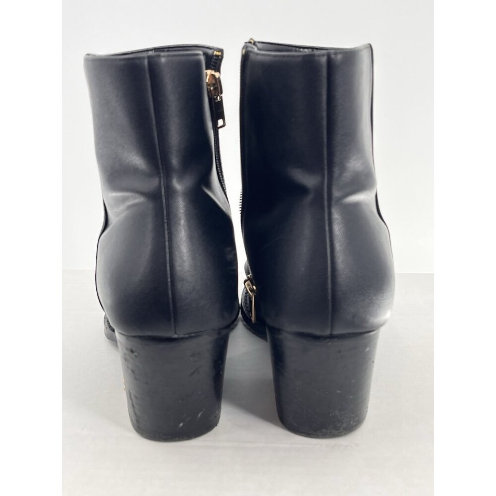 COACH Women's Black Leather Side Zip Pacey Pointed Toe Heeled Ankle Boot US 10 - Picture 6 of 9